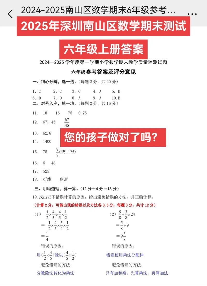练习与测试答案（六年级上册数学练习与测试答案）
